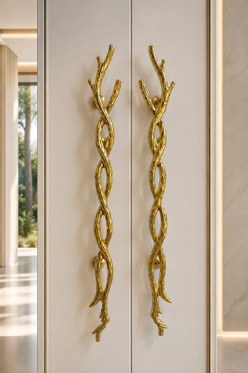مسكة باب نحاس فاخرة بتصميم عصري فريد - متجر الراجحي