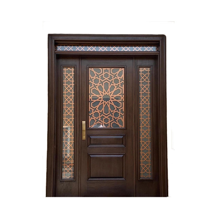 باب خشب خارجي بتصميم اسلامي